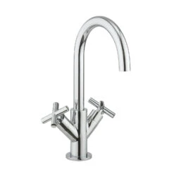 Crosswater MPRO Mono Basin Mixer Tap With Crosshead Handles - Brushed Stainless Steel Effect -Vado Sale Store crosswater mpro crosshead chrome mono basin mixer cutout