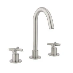 Crosswater MPRO 3 Hole Basin Mixer Tap With Crosshead Handles - Brushed Brass -Vado Sale Store crosswater mpro crosshead steel 3 hole basin tap cutout