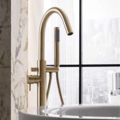Crosswater MPRO Floorstanding Bath And Shower Mixer With Shower Kit - Brushed Stainless Steel 17 Crosswater MPRO Floorstanding Bath And Shower Mixer With Shower Kit - Brushed Stainless Steel -Vado Sale Store crosswater mpro floor bath shower tap brush brass