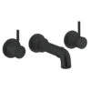 Crosswater MPRO Industrial 3 Hole Wall Mounted Bath Spout Tap - Carbon Black