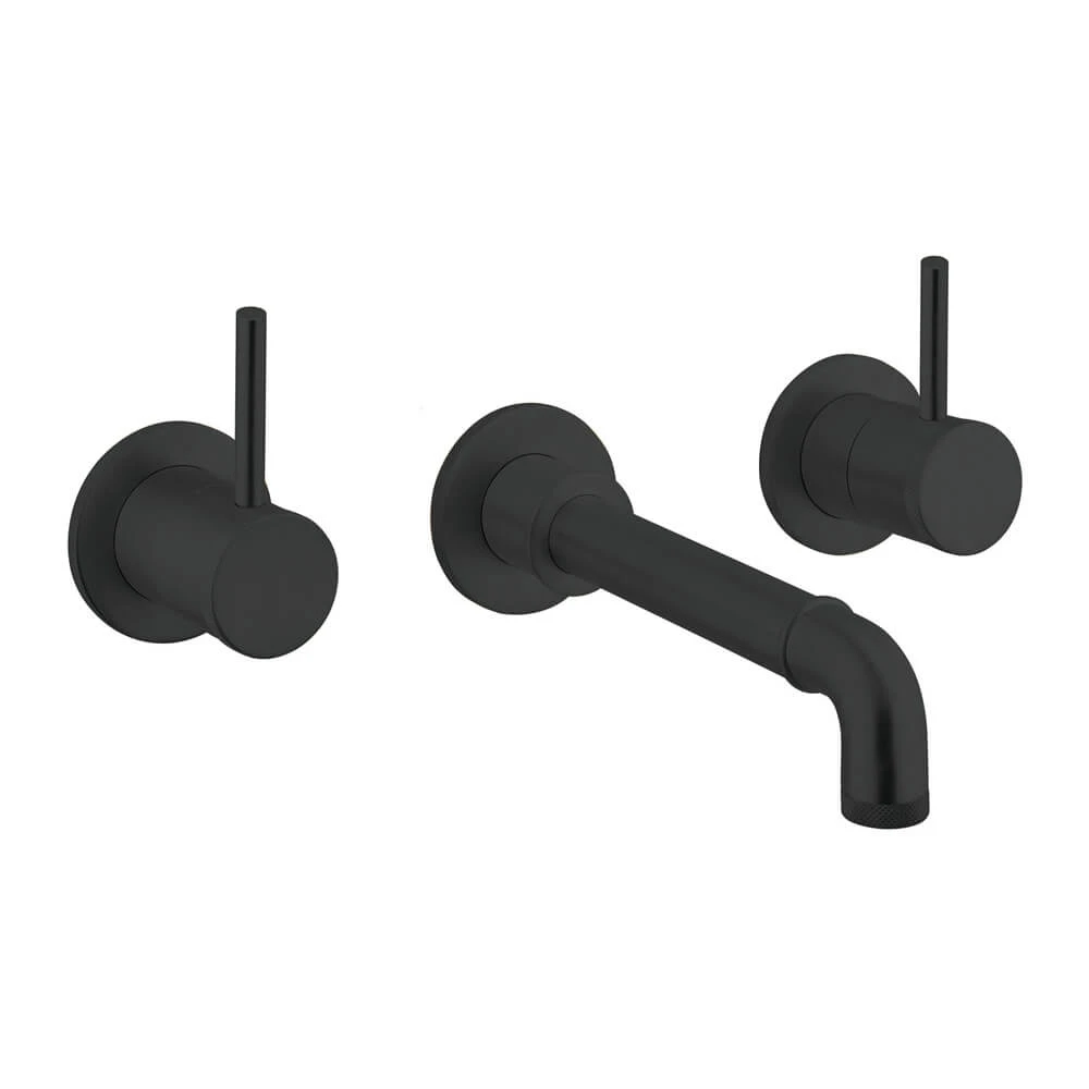 Crosswater MPRO Industrial 3 Hole Wall Mounted Basin Mixer Tap - Carbon Black 3 Crosswater MPRO Industrial 3 Hole Wall Mounted Basin Mixer Tap - Carbon Black