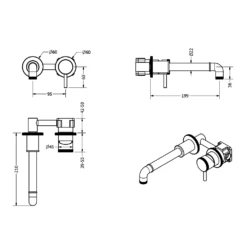 Crosswater MPRO Industrial 2 Hole Wall Mounted Basin Mixer Tap - Chrome -Vado Sale Store crosswater mpro industrial 2th wall basin tap tech 1