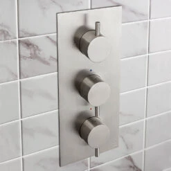 Crosswater MPRO 2 Outlet 3 Handle Shower Bundle - Brushed Stainless Steel Effect 14 Crosswater MPRO 2 Outlet 3 Handle Shower Bundle - Brushed Stainless Steel Effect -Vado Sale Store crosswater mpro shower bundle 3 handle valve brushed steel