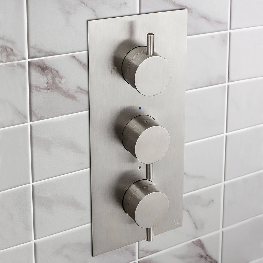 Crosswater MPRO 2 Outlet 3 Handle Shower Bundle - Brushed Stainless Steel Effect 8 Crosswater MPRO 2 Outlet 3 Handle Shower Bundle - Brushed Stainless Steel Effect - Image 6