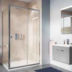 Crosswater MPRO 2 Outlet 3 Handle Shower Bundle - Chrome -Vado Sale Store crosswater mpro shower bundle 3 handle valve polished steel lifestyle 2