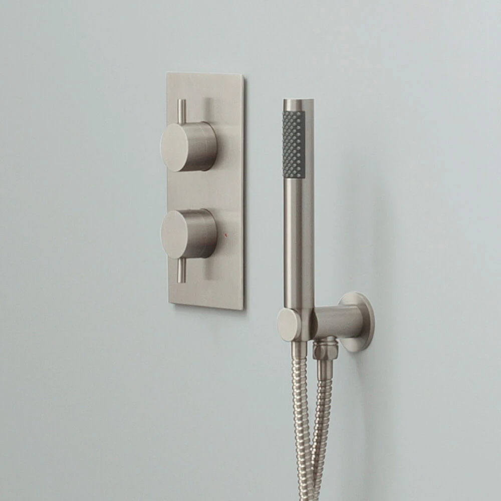 Crosswater MPRO 2 Outlet 2 Handle Shower Bundle - Brushed Stainless Steel Effect 6 Crosswater MPRO 2 Outlet 2 Handle Shower Bundle - Brushed Stainless Steel Effect - Image 4