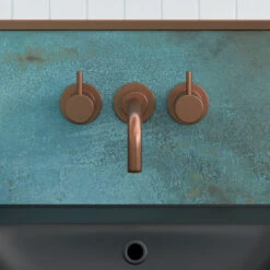 Crosswater MPRO Wall Mounted Basin Mixer With Twin Levers & Spout - Chrome 22 Crosswater MPRO Wall Mounted Basin Mixer With Twin Levers & Spout - Chrome -Vado Sale Store crosswater mpro wall 3 hole basin mixer bronze lifestyle