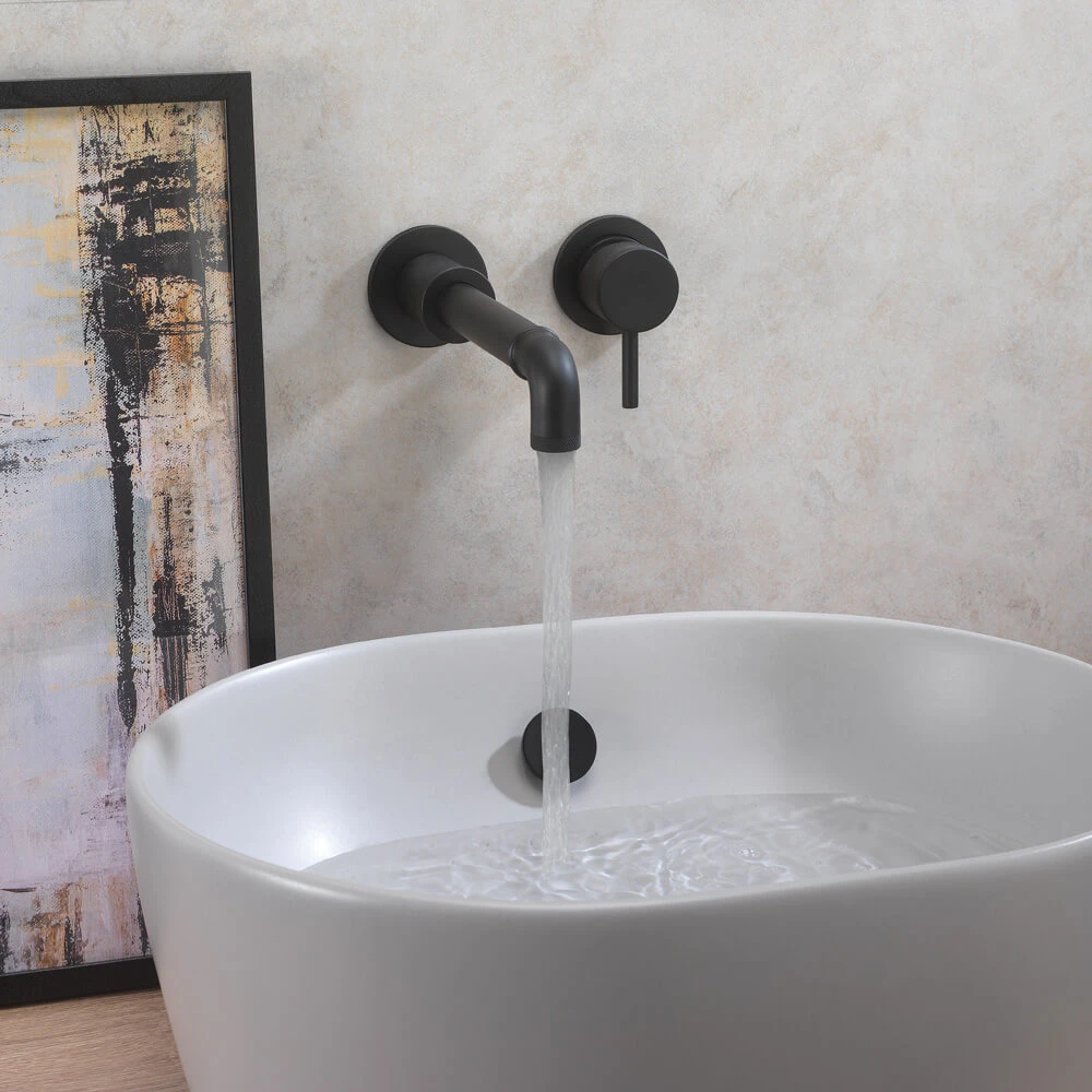 Crosswater MPRO Industrial 2 Hole Wall Mounted Basin Mixer Tap - Carbon Black 4 Crosswater MPRO Industrial 2 Hole Wall Mounted Basin Mixer Tap - Carbon Black - Image 2