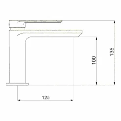 Crosswater Pier White Monobloc Basin Mixer -Vado Sale Store crosswater pier basin mixer tap technical drawing 1