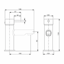 Crosswater Kai Lever Basin Monobloc -Vado Sale Store crosswater technical specifications kl110dnc