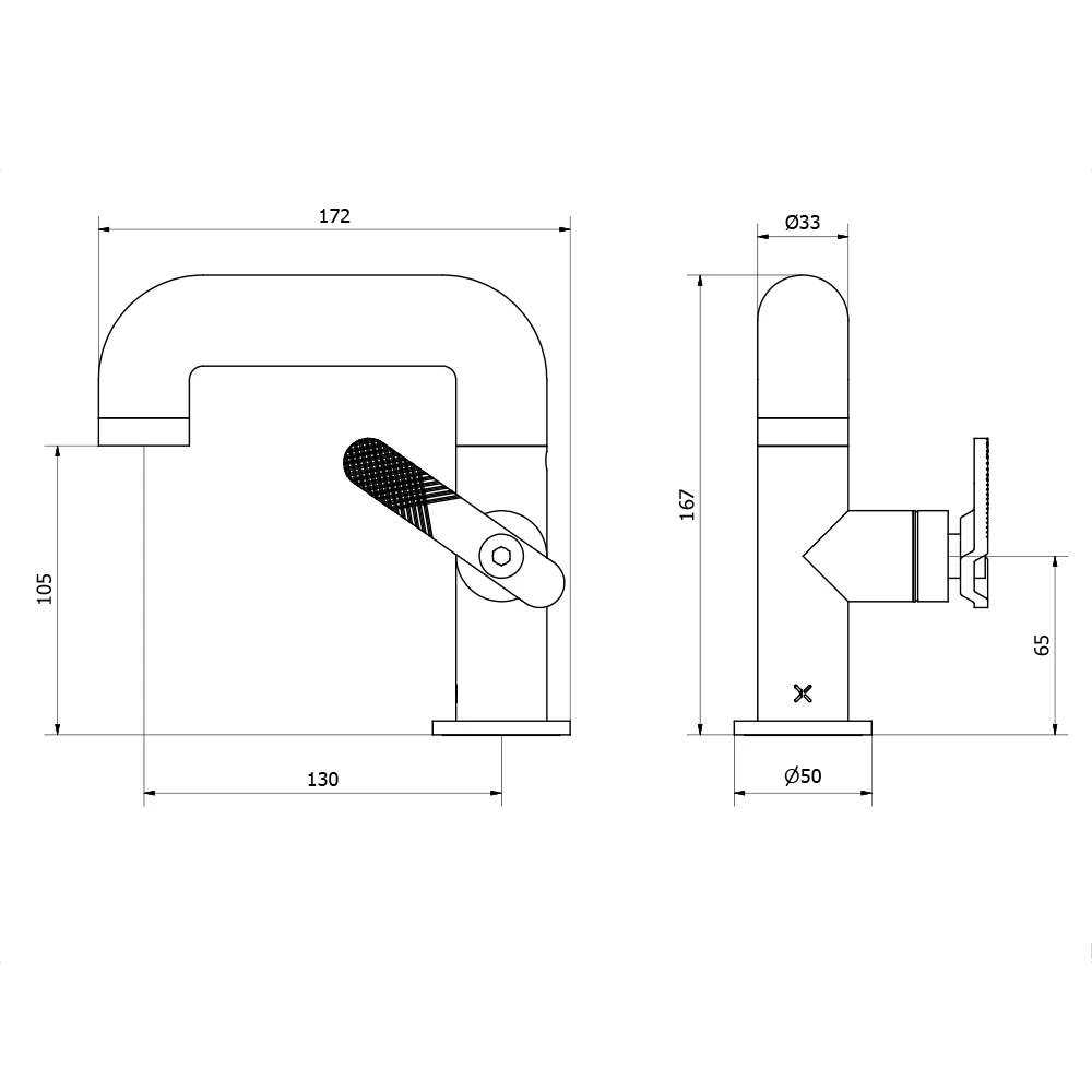 Crosswater Union WRAS Approved Mono Basin Mixer Tap - Brushed Black Chrome 6 Crosswater Union WRAS Approved Mono Basin Mixer Tap - Brushed Black Chrome - Image 4