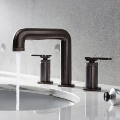 Crosswater Union 3 Hole Basin Mixer Tap With Lever - Brushed Black Chrome
