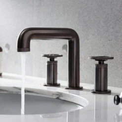 Crosswater Union 3 Hole Basin Mixer Tap With Wheels - Brushed Black Chrome