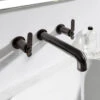 Crosswater Union 3 Hole Wall Mounted Basin Mixer Tap With Levers - Brushed Black Chrome