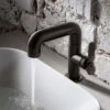 Crosswater Union WRAS Approved Mono Basin Mixer Tap - Brushed Black Chrome -Vado Sale Store crosswater union brushed black chrome basin tap lifestyle