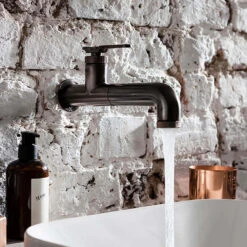 Crosswater Union 1 Hole Wall Mounted Basin Mixer Tap - Brushed Black Chrome