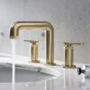 Crosswater Union 3 Hole Basin Mixer Tap With Levers - Brushed Brass 2 Crosswater Union 3 Hole Basin Mixer Tap With Levers - Brushed Brass -Vado Sale Store crosswater union brushed brass 3 hole basin tap levers lifestyle