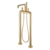 Crosswater Union Floorstanding Bath Shower Mixer Tap With Levers - Brushed Brass -Vado Sale Store crosswater union brushed brass floorstanding bath shower mixer levers cutout