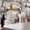 Crosswater Union 1 Hole Wall Mounted Basin Mixer Tap - Brushed Brass 2 Crosswater Union 1 Hole Wall Mounted Basin Mixer Tap - Brushed Brass -Vado Sale Store crosswater union brushed brass wall mounted basin tap lifestyle