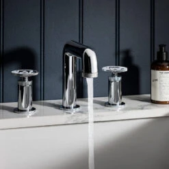 Crosswater Union 3 Hole Basin Mixer Tap With Wheels - Chrome
