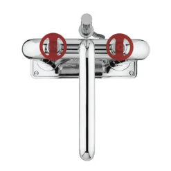 Crosswater Union Floorstanding Bath Shower Mixer Tap With Red Wheels - Chrome 8 Crosswater Union Floorstanding Bath Shower Mixer Tap With Red Wheels - Chrome -Vado Sale Store crosswater union chrome floorstanding bath shower mixer red wheels cutout 2