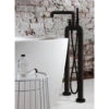 Crosswater Union Freestanding Matt Black Bath Shower Mixer With Wheel Handles And Floor Plate 1 Crosswater Union Freestanding Matt Black Bath Shower Mixer With Wheel Handles And Floor Plate -Vado Sale Store crosswater union matt black freestanding bath shower mixer wheels lifestyle