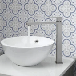 Crosswater Verge Tall Basin Monobloc Mixer Tap - Matt Black -Vado Sale Store crosswater verge basin tall mixer tap stainless steel lifestyle