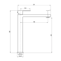 Crosswater Verge Tall Basin Monobloc Mixer Tap - Matt Black -Vado Sale Store crosswater verge basin tall mixer tap tech drawing