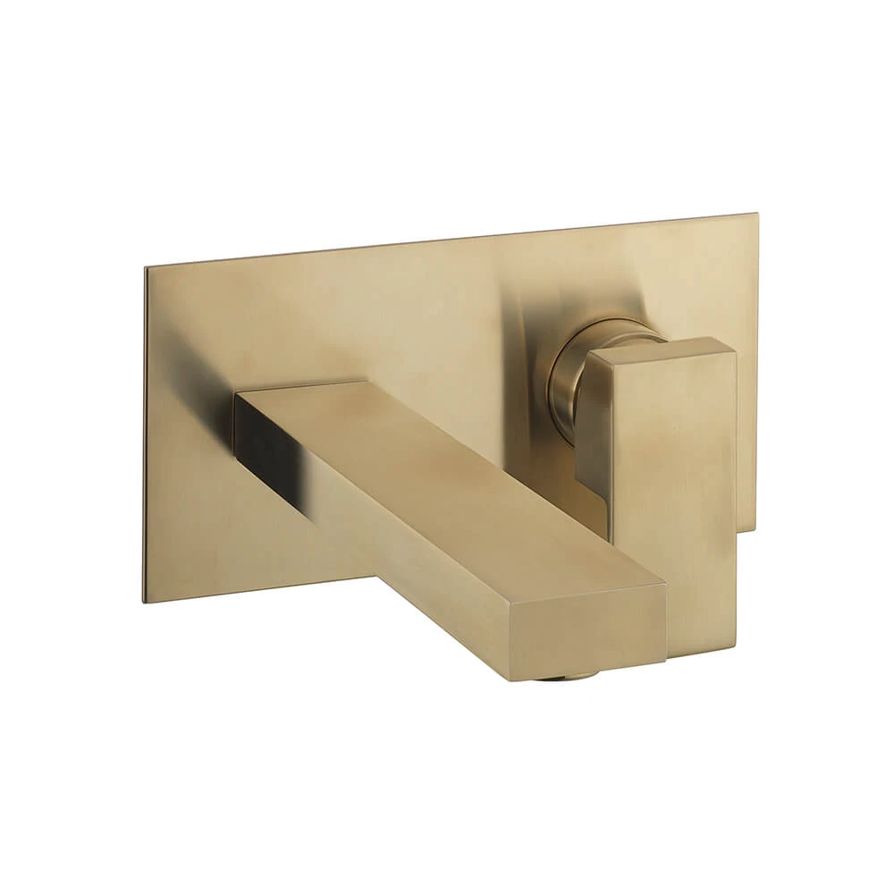 Crosswater Verge 2 Hole Wall Mounted Basin Mixer Tap - Brushed Brass 4 Crosswater Verge 2 Hole Wall Mounted Basin Mixer Tap - Brushed Brass - Image 2
