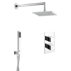 Crosswater Water Square 2 Outlet 2 Handle Shower Bundle - Chrome