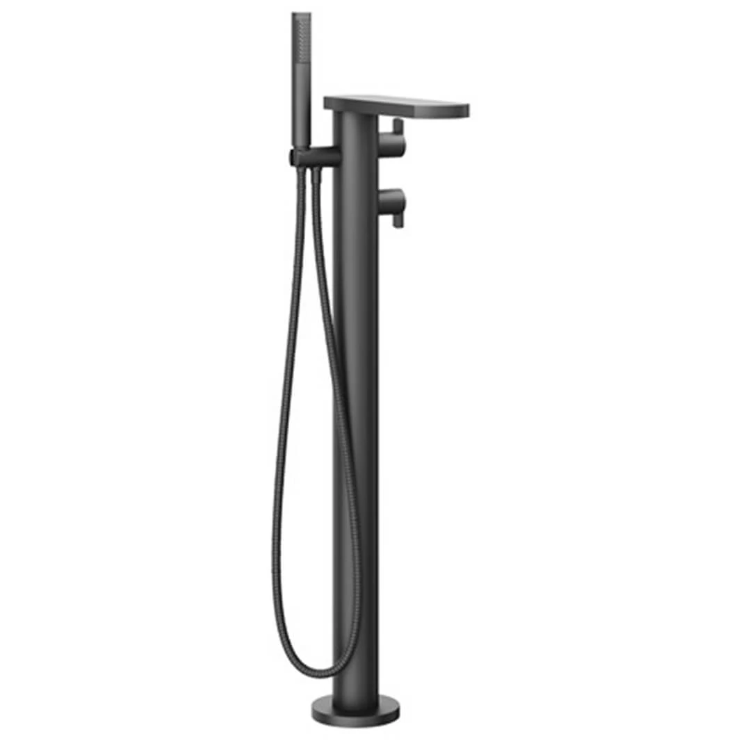 Crosswater Wisp Thermostatic Floorstanding Bath Shower Mixer With Shower Kit - Matt Black 4 Crosswater Wisp Thermostatic Floorstanding Bath Shower Mixer With Shower Kit - Matt Black - Image 2