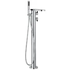 Crosswater Wisp Thermostatic Floorstanding Bath Shower Mixer With Shower Kit - Matt Black
