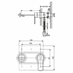 Crosswater Wisp Wall Mounted Basin Valve & Spout Set - Matt Black -Vado Sale Store crosswater wisp wall basin tap wp120wnc tech
