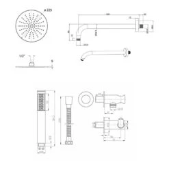 Crosswater Dial Pier Concealed Valve 2 Control With Fixed Shower Head And Designer Handset -Vado Sale Store crswtr dial pier 14 dimensions