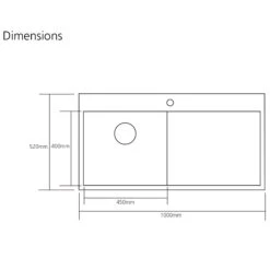 Caple Cubit 1 Bowl Satin Stainless Steel Sink & Waste Kit With Right Hand Drainer - 1000 X 520mm 7 Caple Cubit 1 Bowl Satin Stainless Steel Sink & Waste Kit With Right Hand Drainer - 1000 X 520mm -Vado Sale Store cu100 tech