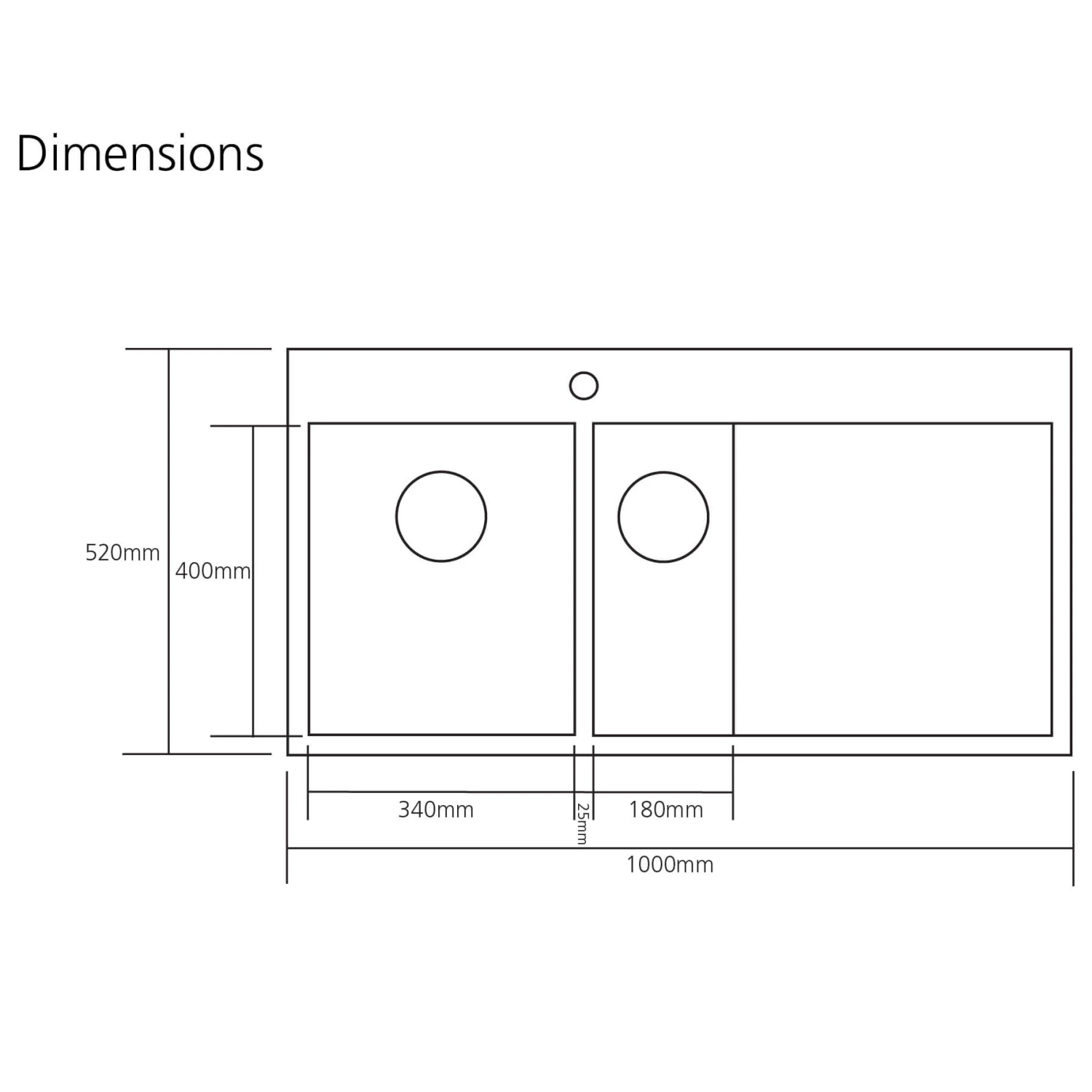 Caple Cubit 1.5 Bowl Satin Stainless Steel Sink & Waste Kit With Right Hand Drainer - 1000 X 520mm 7 Caple Cubit 1.5 Bowl Satin Stainless Steel Sink & Waste Kit With Right Hand Drainer - 1000 X 520mm - Image 5