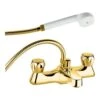 Deva Profile Gold Deck Mounted Bath Shower Mixer With Handset Kit