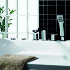 Flova Dekka 4 Hole Deck Mounted Bath Shower Mixer With Pull Out Handset -Vado Sale Store dekka main shot 2