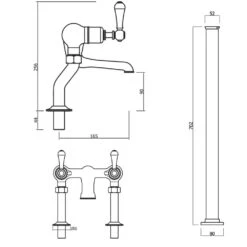 Crosswater Belgravia Lever Floor Standing Bath Filler 7 Crosswater Belgravia Lever Floor Standing Bath Filler -Vado Sale Store dimensions crosswater bl322dc lv bl002fc