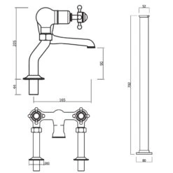 Crosswater Belgravia Crosshead Floor Standing Bath Filler - Unlacquered Brass 13 Crosswater Belgravia Crosshead Floor Standing Bath Filler - Unlacquered Brass -Vado Sale Store dimensions crosswater bl322dc bl002fc.jpg