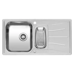 Reginox Diplomat Reversible 1.5 Bowl Stainless Steel Inset Sink With Pop-Up Waste & Colander - 950 X 500mm