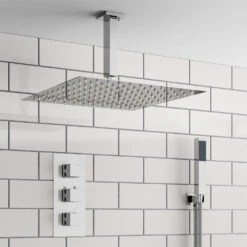 James Concealed Shower Valve, Fixed Head & Shower Handset Kit - 180mm Arm