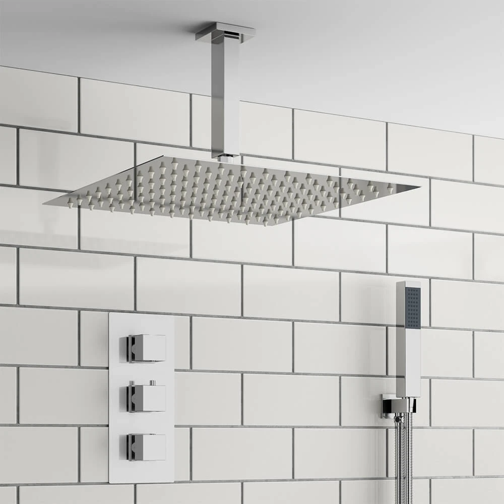 James Concealed Shower Valve, Fixed Head & Shower Handset Kit - 180mm Arm 3 James Concealed Shower Valve, Fixed Head & Shower Handset Kit - 180mm Arm