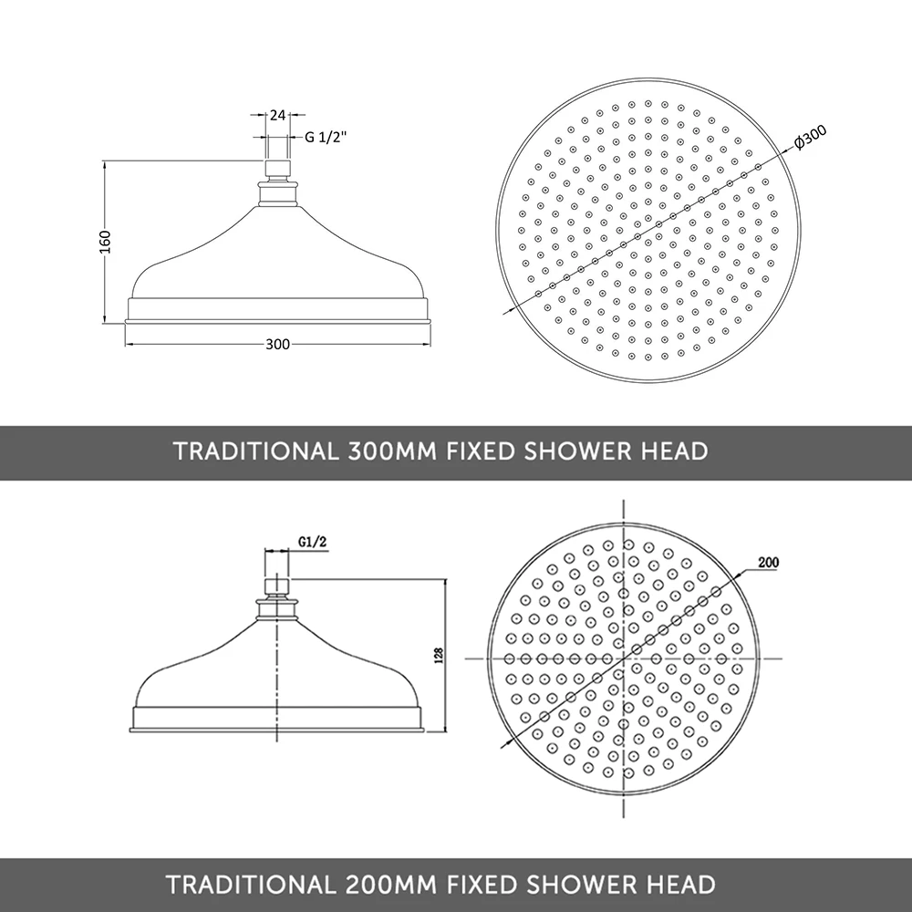 Edith Concealed Shower Valve, 200mm Fixed Shower Head & Slide Rail Kit - 300mm Wall Shower Arm 10 Edith Concealed Shower Valve, 200mm Fixed Shower Head & Slide Rail Kit - 300mm Wall Shower Arm - Image 8
