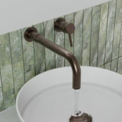 Core Wall Mounted Basin Tap - Brushed Bronze 29 Core Wall Mounted Basin Tap - Brushed Bronze -Vado Sale Store drench core 2 hole wall basin tap brushed bronze lifestyle 2