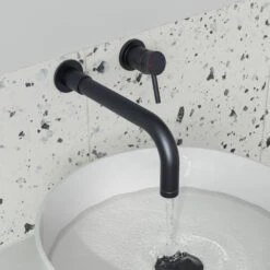 Core Wall Mounted Basin Tap - Brushed Bronze 27 Core Wall Mounted Basin Tap - Brushed Bronze -Vado Sale Store drench core 2 hole wall basin tap gunmetal lifestyle 2