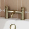 Core Deck Mounted Bath Filler - Brushed Brass -Vado Sale Store drench core bath filler brushed brass angle zoom