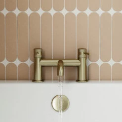 Core Deck Mounted Bath Filler - Brushed Brass -Vado Sale Store drench core bath filler brushed brass lifestyle 4