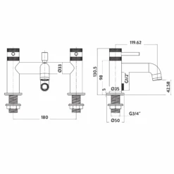 Core Bath Shower Mixer Tap - Brushed Brass 19 Core Bath Shower Mixer Tap - Brushed Brass -Vado Sale Store drench core deck mounted bath and shower mixer tech
