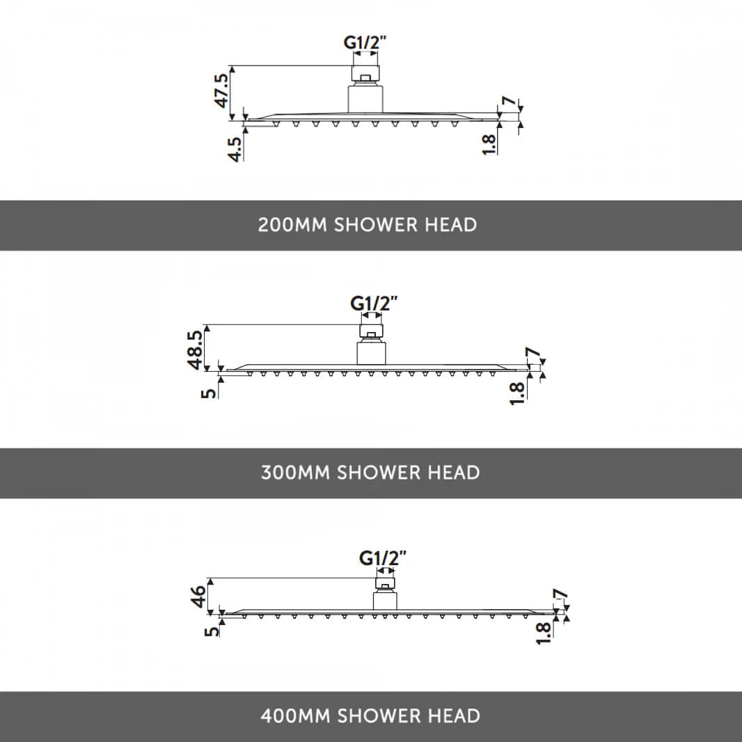 Imogen Concealed Shower Valve, 400mm Fixed Shower Head, 380mm Curved Wall Shower Arm & Overflow Bath Filler With Clicker Waste 8 Imogen Concealed Shower Valve, 400mm Fixed Shower Head, 380mm Curved Wall Shower Arm & Overflow Bath Filler With Clicker Waste - Image 6